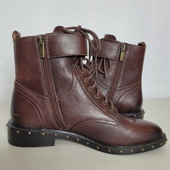 Vince Camuto Talorini Lace-Up Studded Combat Boots - Size 9 - Picture 3 of 16